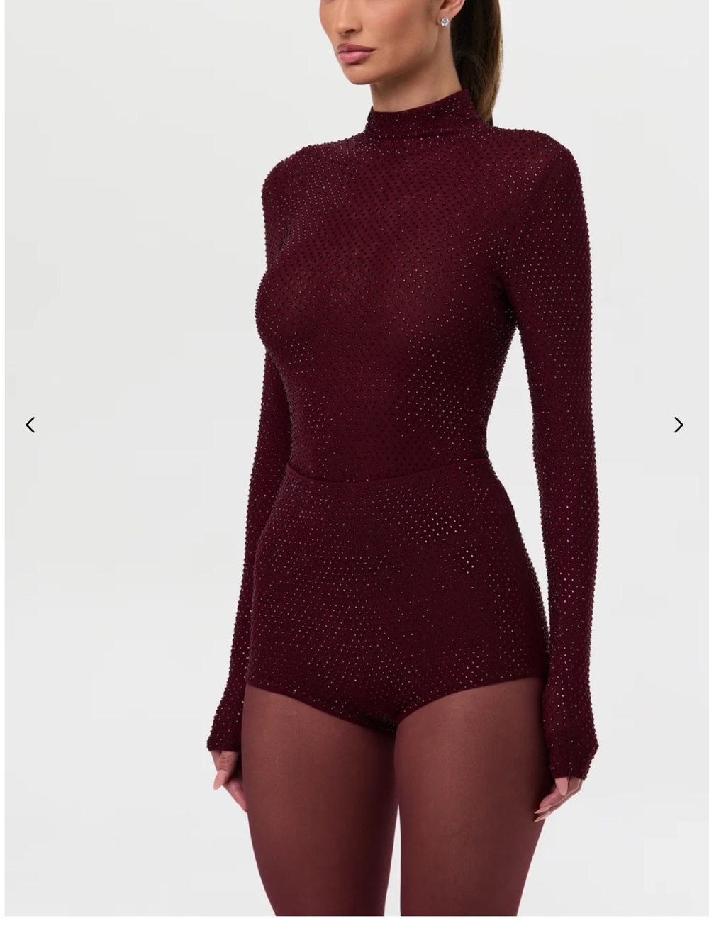 Naked Wardrobe Burgundy Long-Sleeve + Short Set